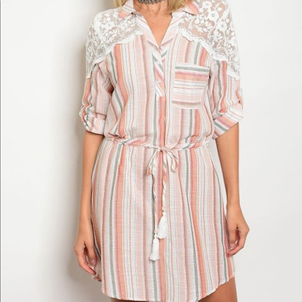 Bohemian Strip Tassel Tie Lace Dress🌸